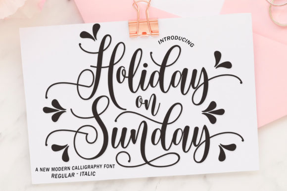 Holiday on Sunday: A Luxurious Script Font for Editorial Design