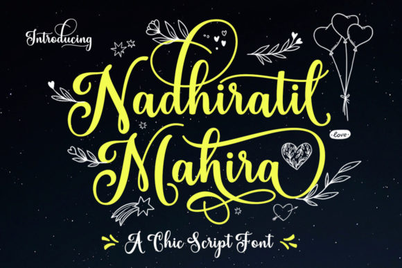 Nadhiratil Mahira Script Font for Handmade Creations